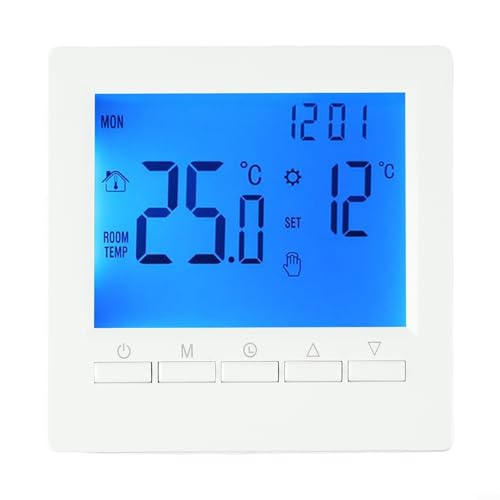 Emiif Programmierbares digitales Smart-Thermostat für Kombi-Boiler LCD Raumtemperaturregler für Heizkessel Gas Unterflursystem mit Frostschutzfunktion Emiif Programmierbares digitales Smart-Thermostat für Kombi-Boiler LCD Raumtemperaturregler für Heizkessel Gas Unterflursystem mit Frostschutzfunktion von Emiif