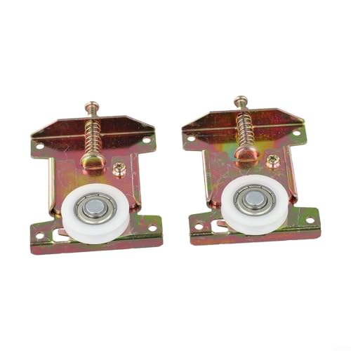 Emiif Schiebetür-Rollen-Set, Schrankschienenrad, Metall-Schiebeschranktürteile, konkavierte U-Nut-Riemenscheibe für Kleiderschrank, Möbelschränke (2 Stück) von Emiif