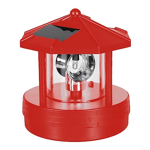 Emiif Solar Rotierender Leuchtturm Landschaftslicht LED Solar Leuchtturm Garten Rasen Licht Outdoor Wasserdichte Straßenlaterne Dekorative Lichter von Emiif