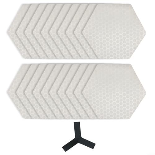 Emiif Surfbrett Traktionspads 20er Set mit Ausrichtungslineal, rutschfeste Surf Deck Grips Fußmatten zum Surfen Ersatz für Windsurfing Board Boot von Emiif