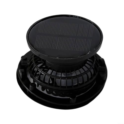 Emiif Tragbarer Solar-USB-Ventilator-Hut-Aufsatz, 180–360 Grad drehbares Kühlgerät für Angeln und Outdoor-Aktivitäten (schwarz) von Emiif