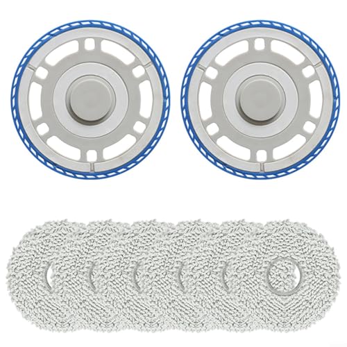 Emiif Wischmopp-Halterung Ersatz für ECOVACS für OMNI für T30S PRO Mopp-Rahmenbrett mit Mikrofaser-Pads, Wischsystem, 2 Wischmopphalterungen, 6 Wischlappen von Emiif
