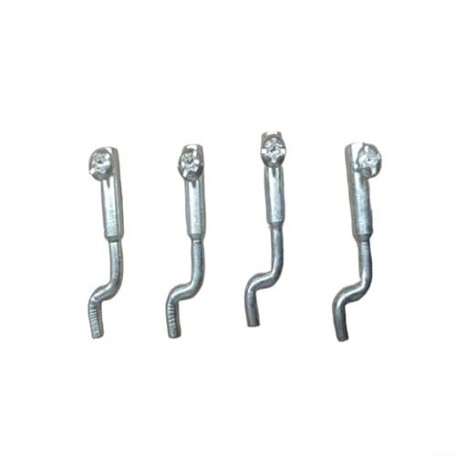 Emiif Z-förmiges Kabelende für Rasenmäher – Metall-Ersatzteil (5 x 5 x 1 cm) – passend für 2 mm Kabel – 1 oder 4 Stück Optionen (Silber) (4 Stück) von Emiif