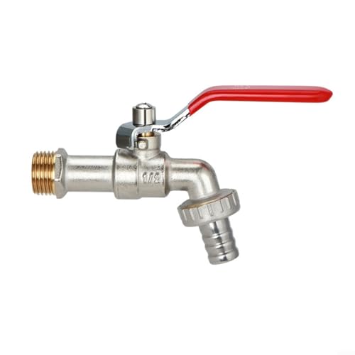 Gartenbewässerungshahn Einzelauslassventil Ersatz mit Frostschutz für 1/2 und 3/4 Zoll Schlauch kompatible Systeme (rot) von Emiif