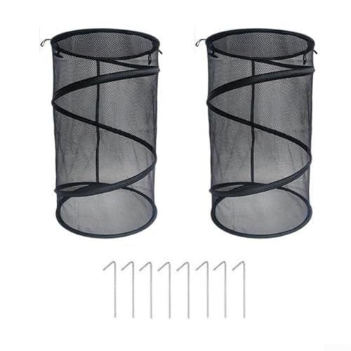 Gartenpflanzenabdeckungen mit Popup-Mesh-Design, blockiert Tiere und unterstützt das Pflanzenwachstum, mit Stahlrahmen und Erdspießen, 2 Stück, Schwarz Gartenpflanzenabdeckungen mit Popup-Mesh-Design, blockiert Tiere und unterstützt das Pflanzenwachstum, mit Stahlrahmen und Erdspießen, 2 Stück, Schwarz von Emiif