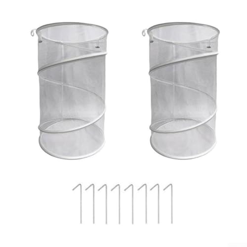 Gartenpflanzenabdeckungen mit Popup-Mesh-Design, blockiert Tiere und unterstützt das Pflanzenwachstum, mit Stahlrahmen und Erdspießen, 2 Stück, weiß Gartenpflanzenabdeckungen mit Popup-Mesh-Design, blockiert Tiere und unterstützt das Pflanzenwachstum, mit Stahlrahmen und Erdspießen, 2 Stück, weiß von Emiif