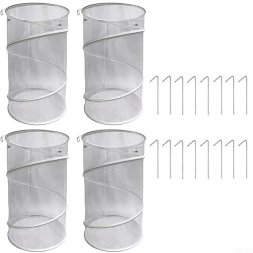 Gartenpflanzenabdeckungen mit Popup-Mesh-Design, blockiert Tiere und unterstützt das Pflanzenwachstum, mit Stahlrahmen und Erdspießen, 4 Stück, Weiß Gartenpflanzenabdeckungen mit Popup-Mesh-Design, blockiert Tiere und unterstützt das Pflanzenwachstum, mit Stahlrahmen und Erdspießen, 4 Stück, Weiß von Emiif