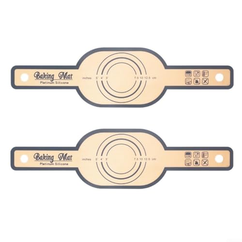 Hitzebeständige Silikon-Antihaft-Backmatte mit langen Griffen für Sauerteigbrot und für Dutch Oven, erleichtert die Handhabung des Teigs und sorgt für gleichmäßige Kochergebnisse (grau) von Emiif