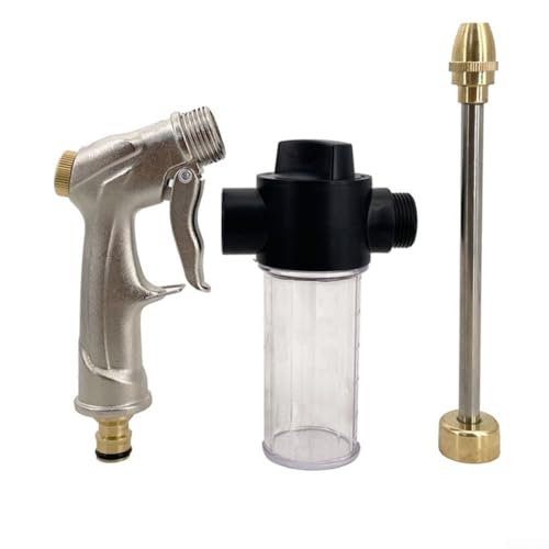 Hochdruck-Gartenschlauch-Spray mit drehbaren verstellbaren Düsen, Messingschlauch-Anschlussstange für die Bewässerung im Freien, Autowäsche, Terrassenreinigung, Haustierpflege von Emiif