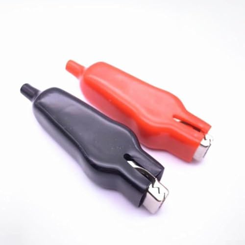 Isolierte 20 A PVC-Ummantelung für Krokodilklemmen-Batterieanschluss, elektrische Schaltungsklemme mit 75 mm Hülsenlänge für technische Anwendungen (2 Stück) von Emiif