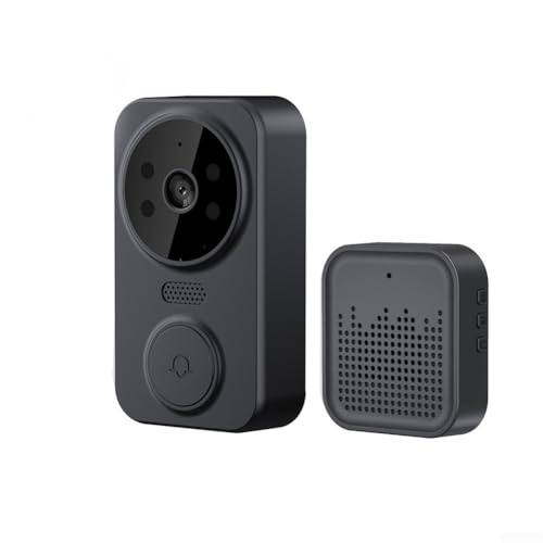 Kabellose Video-Türklingel-Kamera, 2,4 GHz WiFi, Video-Türklingel, Telefon, Sicherheitskamera, Türklingel, Gegensprechanlage, 2-Wege-Talk (schwarz) von Emiif