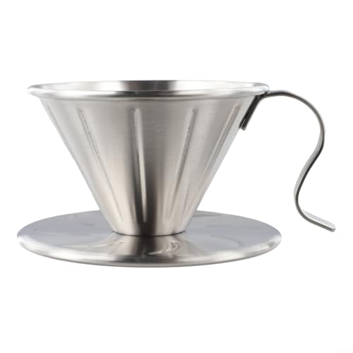 Kaffee-Tropfer mit Halter aus 304 Edelstahl, passend für verschiedene Filterpapierarten zum Brühen von Kaffee zu Hause oder im Freien, mit komfortablem Griff (S) von Emiif