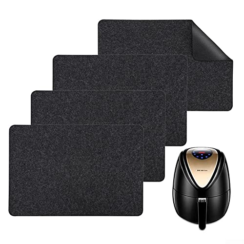 Küchenthekenschutzmatte, rutschfest und hitzebeständig, für die Verwendung mit Luftfritteusen und kleinen Geräten mit Filz- und Silikon-Design (4 Stück) von Emiif