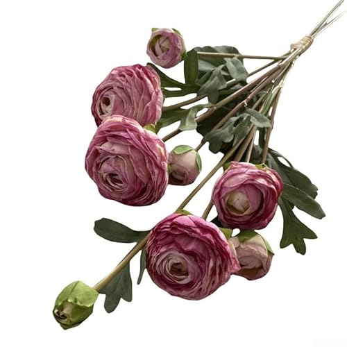 Künstliche Kunstblume mit 9 Blütenköpfen, Dekoration für Hochzeit und Zuhause, roter Rosenstrauß, geeignet für Schlafzimmer, Wohnzimmer und Veranstaltungseinrichtungen (Bohnenpastenfarbe) von Emiif