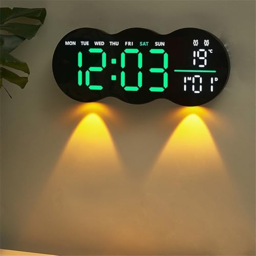 Multifunktions-Digitaluhr mit Fernbedienung, Dual-Alarm, Temperaturanzeige und Countdown-Funktion für Zuhause oder Büro (weiß) von Emiif
