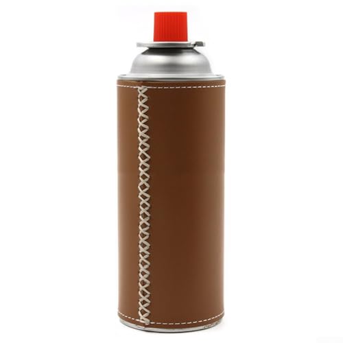 PU-Leder-Gasflaschenabdeckung für Camping-Tankschutz mit stoßfestem Design (hellbraun) von Emiif