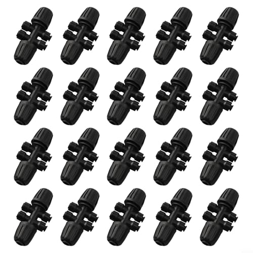Push-to-fit Tropfbewässerungs-T-Verbindungsstücke, 20 Stück für 1/2 bis 1/4 Schläuche, Anti-Leck-Splitter-Armaturen von Emiif