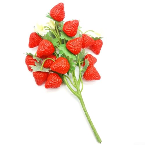 Realistische dekorative Erdbeeren, 2er-Set, verschönern Sie Ihren Raum mit Bauernhaus-Dekoration von Emiif