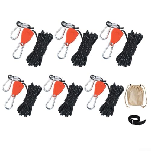Robustes Campingseil-Set mit Zinklegierung für sicheren und stabilen Zeltaufbau (schwarz) von Emiif