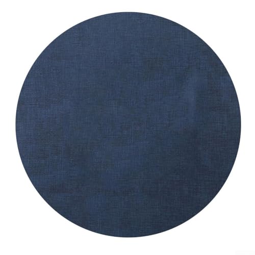 Runde PVC-Platzsets 6er-Set mit wendbaren Seiten, hitzebeständig und wasserdicht, um Esstische sauber und geschützt zu halten (Marineblau) von Emiif
