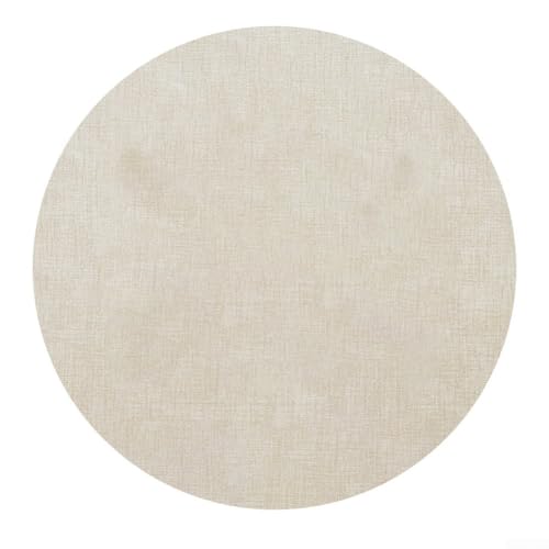 Runde PVC Tischsets 6er Set mit wendbaren Seiten, hitzebeständig und wasserdicht, um Esstische sauber und geschützt zu halten (Beige) von Emiif