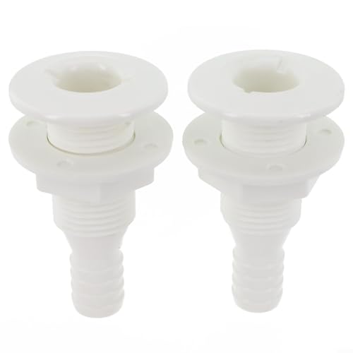 Set mit 2 ABS Thru Rumpf Skin Fittings für 19 mm 3/4 Zoll Bilgepumpenschlauch Marine Drainage System Komponenten für Boote und Wasserfahrzeuge Set mit 2 ABS Thru Rumpf Skin Fittings für 19 mm 3/4 Zoll Bilgepumpenschlauch Marine Drainage System Komponenten für Boote und Wasserfahrzeuge von Emiif