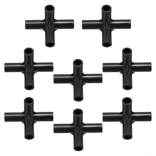 Set mit 8 4-Wege-PVC-Rohrverbindern für den Bau stabiler Gartenrahmen und Pflanzenstützen für den Innenbereich aus ABS-Material (8 mm) von Emiif