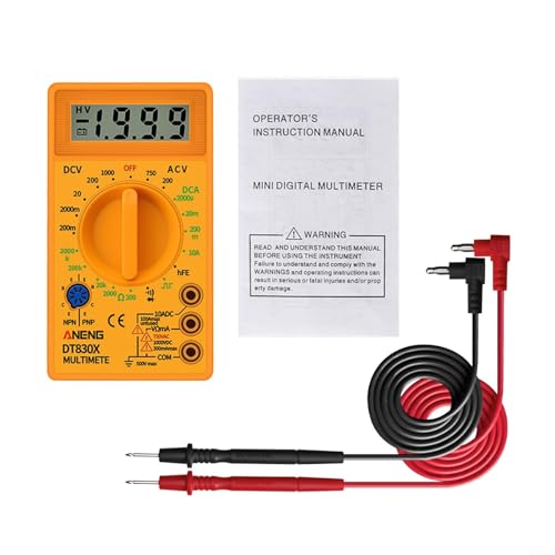 Sleek DT830X LCD Digital Multimeter bietet effiziente Messung von Gleich- und Wechselspannungen und Widerständen mit integriertem Summertest (gelb) von Emiif