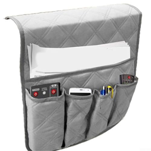 Smart Sofa Storage Tray with 5 Pockets for Magazines, Phones, and More (Dark Gray) von Emiif