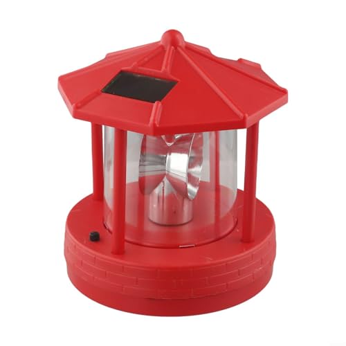 Solar Leuchtturm Gartenleuchte Effizientes Laden, Material und automatische Dämmerung Aktivierungsfunktion (rot) von Emiif