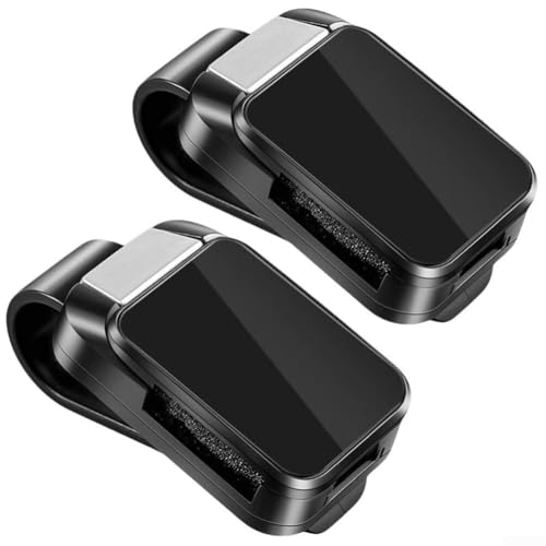 Sonnenbrillenhalter für Auto Sonnenblende Clip mit starkem Verschluss zum Schutz der Brille vor Schäden und einfachen Zugang während der Fahrt (Schwarz-2) von Emiif