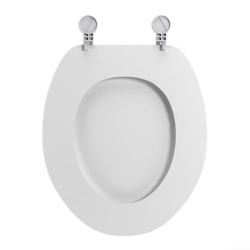 Toilettensitz OU Form mit Absenkautomatik für lautloses Badezimmererlebnis, Schnellverschluss für einfaches Entfernen und Reinigen, aus massivem Urea Material (Weiß O-Typ) von Emiif