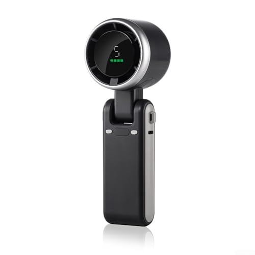 Tragbarer Turbinenventilator mit mehreren Geschwindigkeiten und einem praktischen, wiederaufladbaren Akku (schwarz) von Emiif