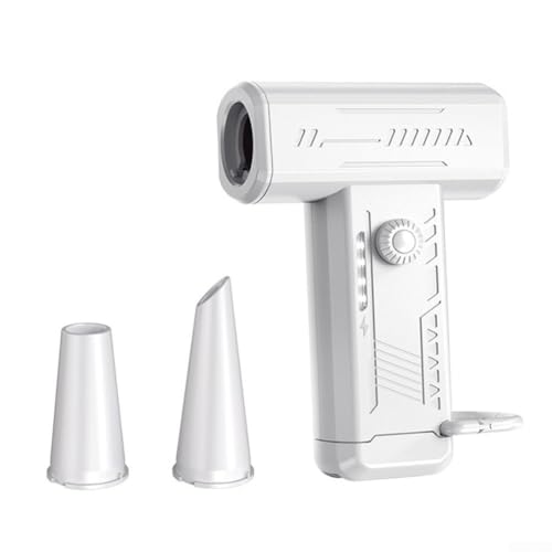 Tragbarer Turbo-Ventilator mit einstellbarer Luftstromgeschwindigkeit und hellem LED-Licht, unverzichtbar für Outdoor-Aktivitäten (weiß) von Emiif