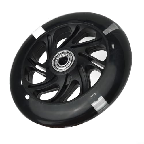 Upgrade Your For Scooter mit 120 mm LED-Blinkrädern, komplettes Set mit ABED-Kugellagern (schwarz) von Emiif