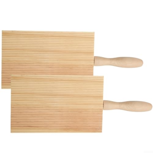 Vereinfachen Sie Ihre Kochroutine. Genießen Sie die Vielseitigkeit dieser beiden Gnocco-Rollbretter aus Holz von Emiif