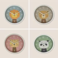 Lautlose Wanduhr Für Kinder Im Tier-Design, Ohne Tickgeräusche, 30 cm Durchmesser, Deko Fürs Kinderzimmer, Mädchen Und Jungen von EmijoWanduhren
