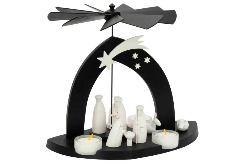 Emil A. Schalling KG Weihnachtspyramide Moderne Black Pyramide Christi Geburt mit den drei Weisen von Emil A. Schalling KG