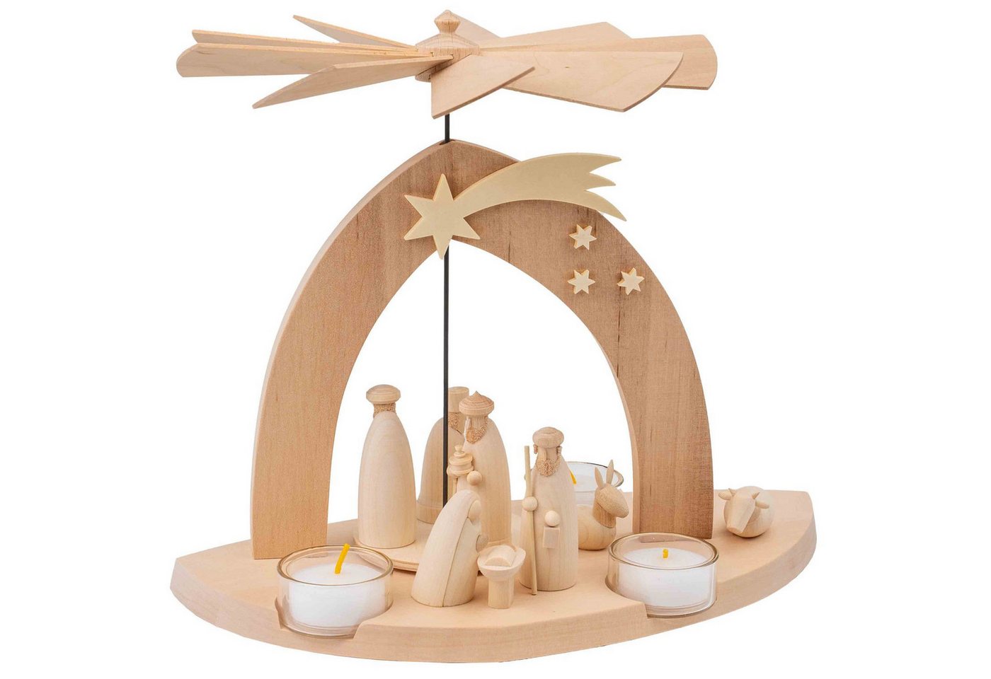 Emil A. Schalling KG Weihnachtspyramide Moderne Natur Pyramide Christi Geburt mit den drei Weisen von Emil A. Schalling KG