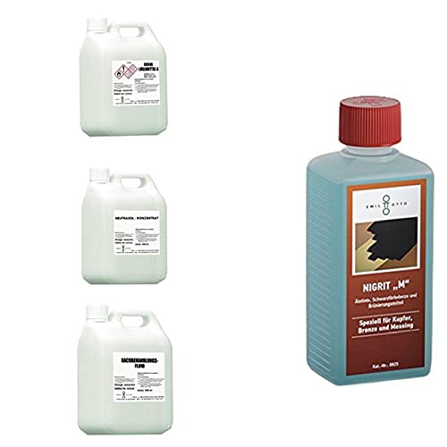 Brünier-Set A: 500 g Nigrit M + 1.000 ml EOSOL Lösemittel A+ 1.000 ml Neutrasol + 1.000 ml Nachbehandlungs-Fluid Brünier-Set A: 500 g Nigrit M + 1.000 ml EOSOL Lösemittel A+ 1.000 ml Neutrasol + 1.000 ml Nachbehandlungs-Fluid von Emil Otto