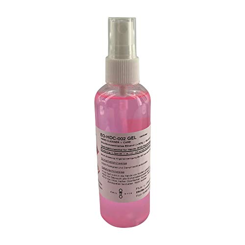 EO-HDC-002 Gel zartrosa 100 ml, Handsprühflasche, für unterwegs,hochkonzentrierter Ethanol/Wasser Reiniger, über 90% Ethanol von Emil Otto