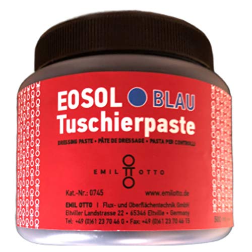 EOSOL - Tuschierpaste BLAU, Inhalt: 500 ml -Hochwirksames pastöses Kontrastmittel, Anwendungsverfahren: Zur Kontrolle bearbeiteter metallischer Oberflächen von Emil Otto