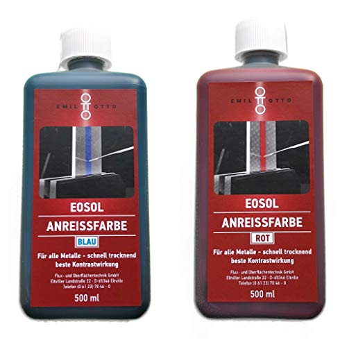 Emil Otto EOSOL-Anreissfarben Duo 500 (1 x 500 ml EOSOL Anreissfarbe blau und 1 x 500 ml EOSOL Anreissfarbe rot) von Emil Otto
