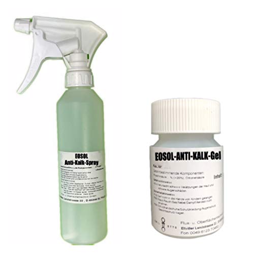 Emil Otto EOSOL Anti-Kalk Power-Paket Nr. 2 (100 g Anti-Kalk-Gel -extrem wirksam + 250 g Anti-Kalk-Spray, mit herausragender Wirkung) für Duschwände aus Echtglas, Fliesen, Glas u. Armaturen von Emil Otto