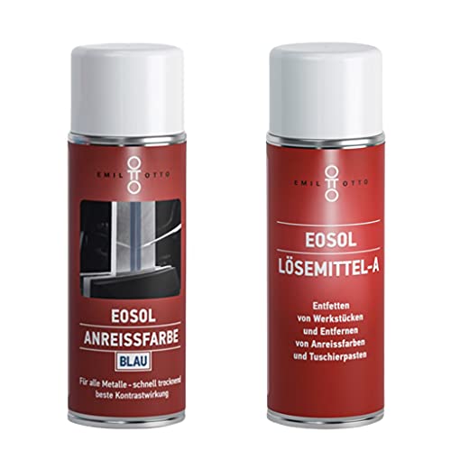 EOSOL-Duo III/ 1 Spraydose Anreissfarbe blau (400 ml) und 1 Spraydose Lösemittel A (400 ml) von Emil Otto
