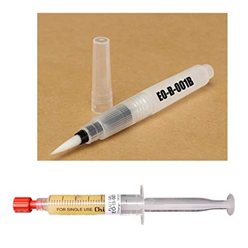 Multi-Flux Set EO-B-001, 3 ml No-Clean Flussmittel EO-B-001B (3% Feststoff) im Compact-Flux-Pen und 5 ml No-Clean Flussmittelgel EO-B-001 in Sptitze mit Metalldosiernadel von Emil Otto