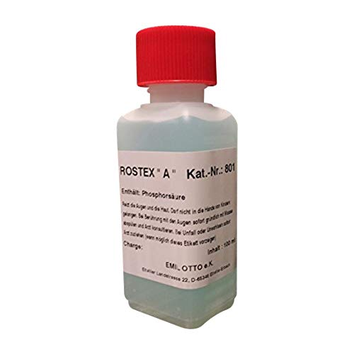 ROSTEX A, Flasche mit 100 ml Inhalt, füssiger Entroster, Rostumwandler, Rostschutz mit Tiefenwirkung ROSTEX A, Flasche mit 100 ml Inhalt, füssiger Entroster, Rostumwandler, Rostschutz mit Tiefenwirkung von Emil Otto