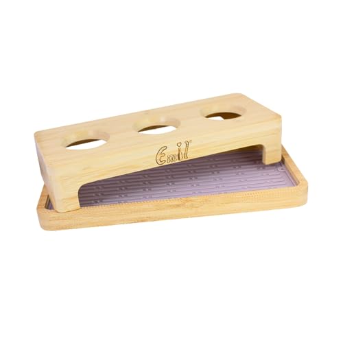 Emil Abtropfständer aus Bambus inkl. Silikonmatte - 3-teiliges Set für Glasflaschen - BPA-frei, schadstofffrei & spülmaschinengeeignet - nachhaltig & 100% recyclebar - Naturdesign von Emil