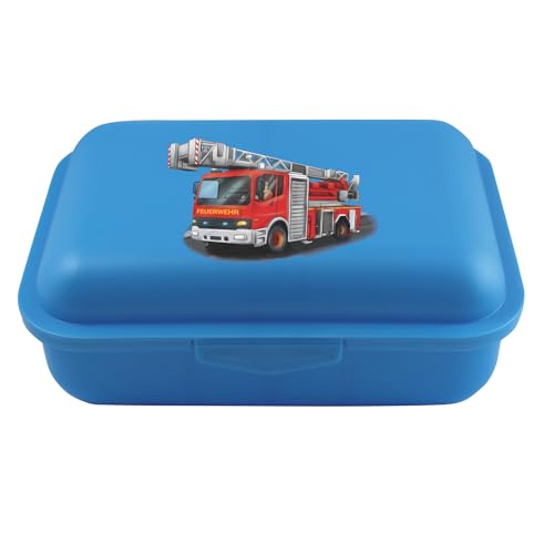 Emil Brotdose Schule Arbeit Kinder Junge & Mädchen Snackbox auch für Erwachsene Lunchbox mit Trennfach verstellbar BPA Frei (Feuerwehr) von Emil