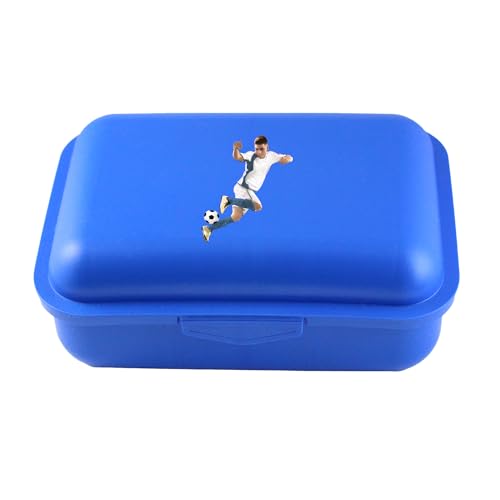 Emil Brotdose Schule Arbeit Kinder Junge & Mädchen Snackbox auch für Erwachsene Lunchbox mit Trennfach verstellbar BPA Frei (Fußball) von Emil